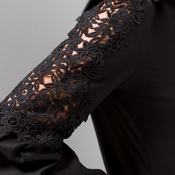 WHBM Holiday Jean High-Rise Coated Denim & Lace Slim Jeans Black 16 - Picture 15 of 16